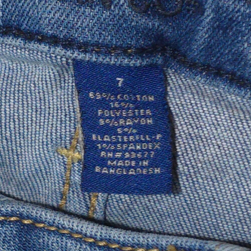 Arizona Jean Co Womens Size 7 Mid Rise Skinny Distressed Ripped Denim Jeans - Picture 4 of 12